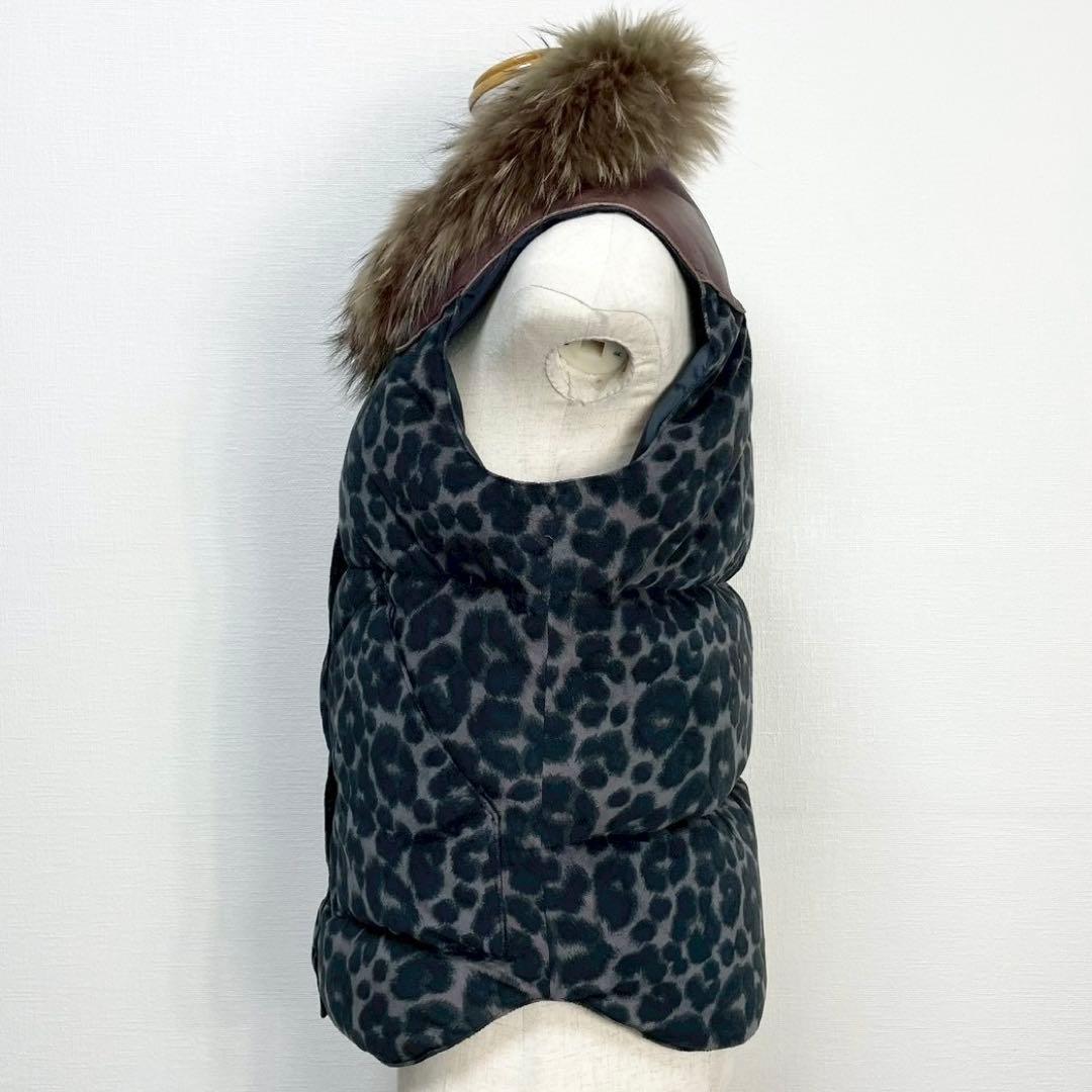 y2k❤️ HYSTERIC GLAMOUR ヒョウ柄 ファー襟 中綿 ベスト