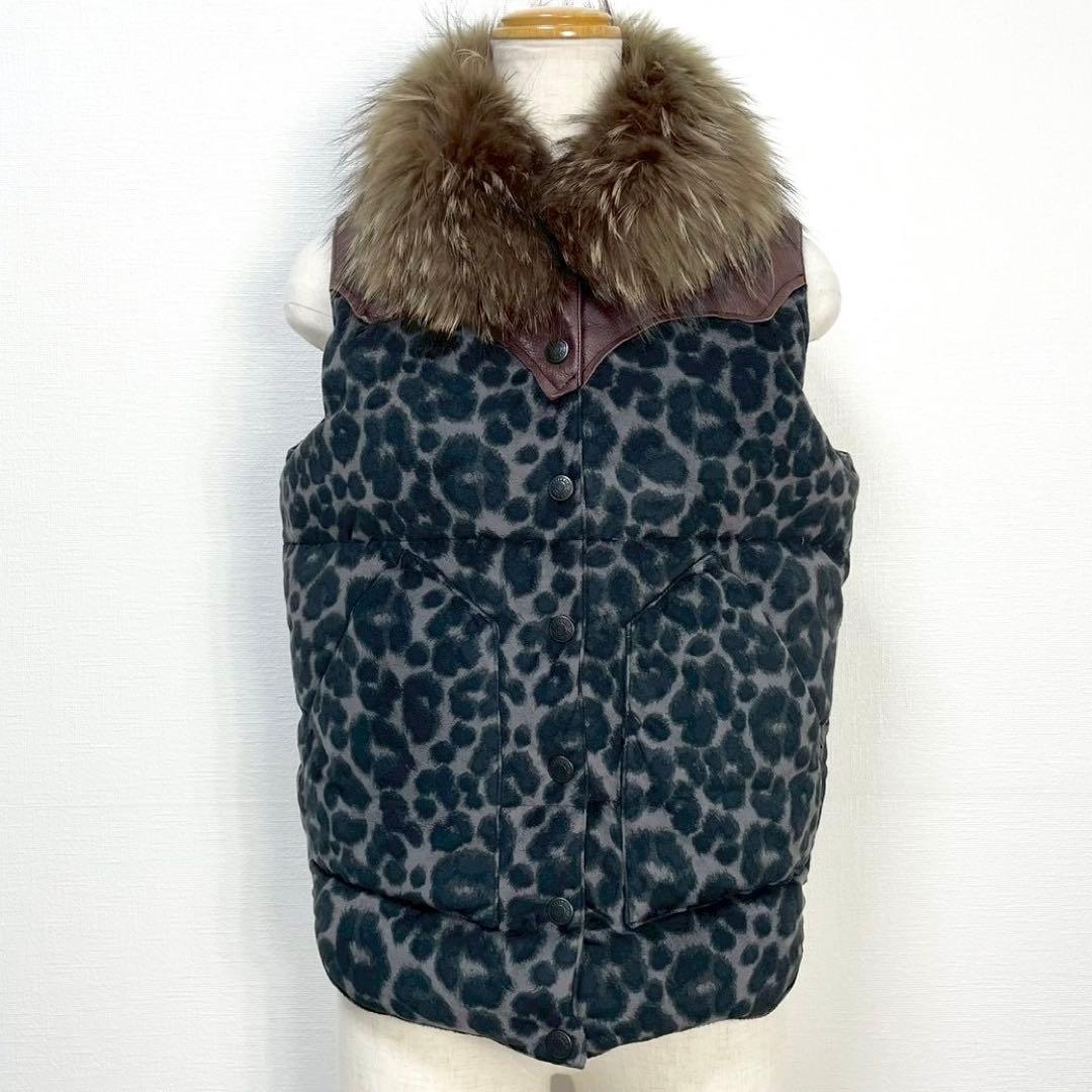 y2k❤️ HYSTERIC GLAMOUR ヒョウ柄 ファー襟 中綿 ベスト