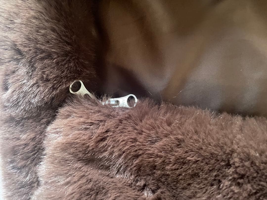 【スタイルミキサー】フードフェイクファーコート　チョコレートブラウン