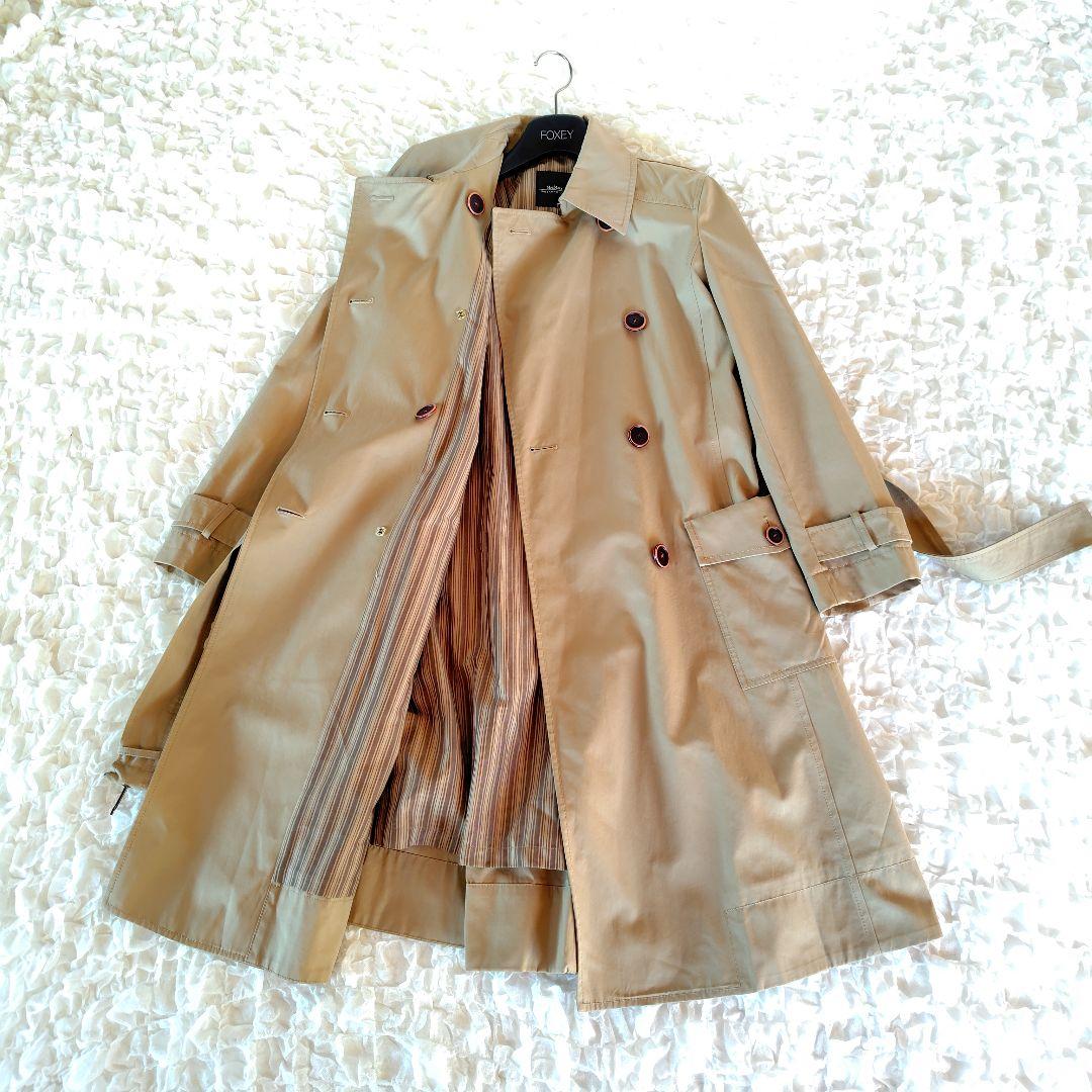 美品　マックスマーラ　38　トレンチコート　ベルト　ハニーベージュ　キャメル