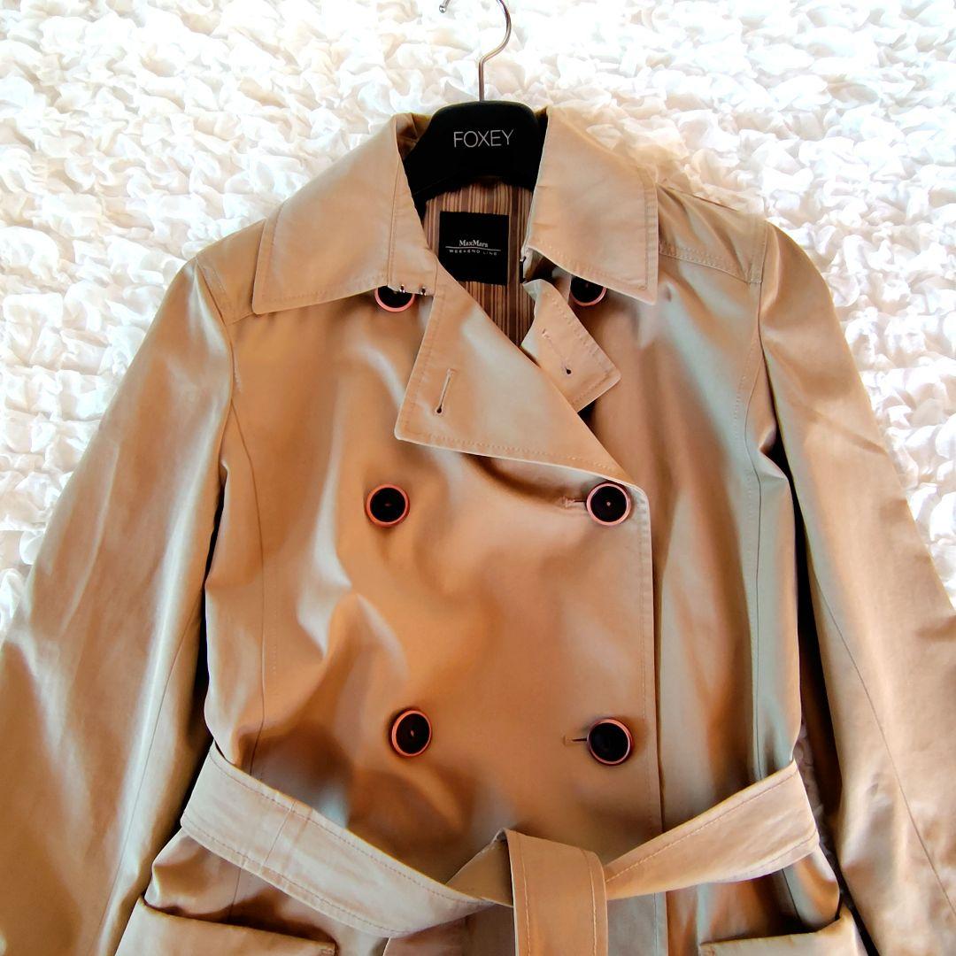 美品　マックスマーラ　38　トレンチコート　ベルト　ハニーベージュ　キャメル