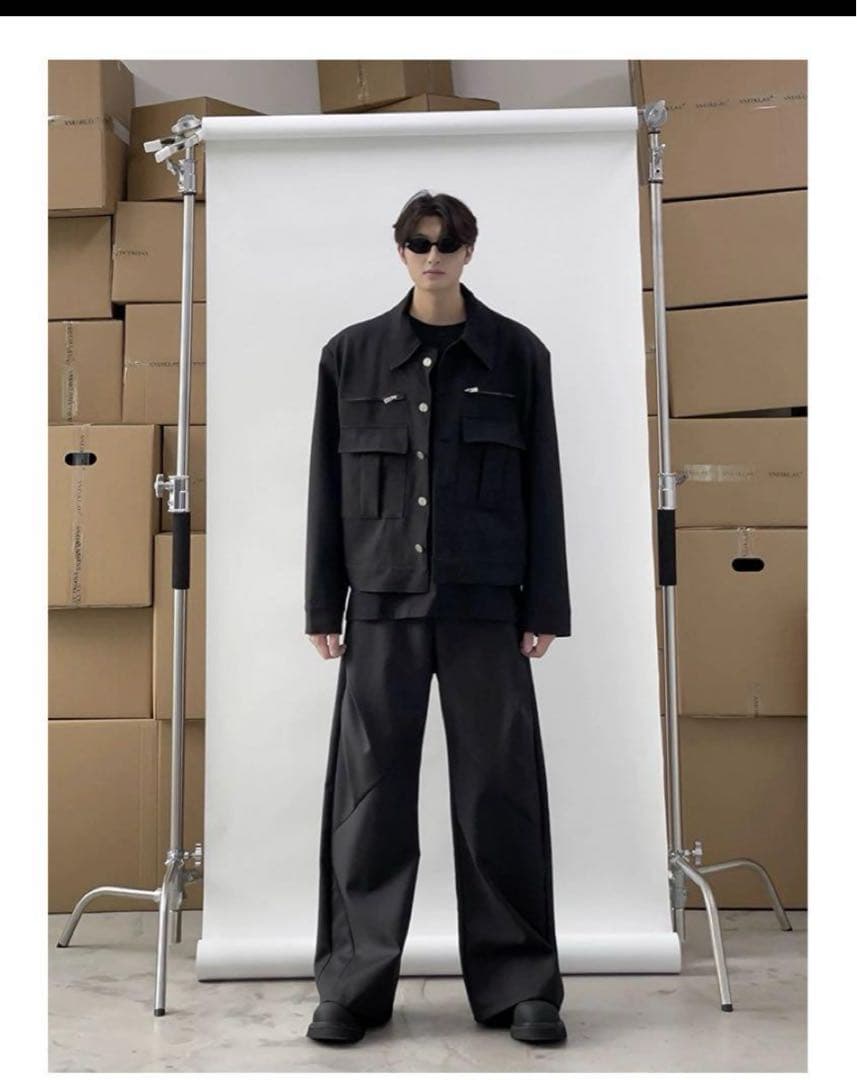 SNEAKLAU- DEFORMATION WIDE PANTS（BLACK）