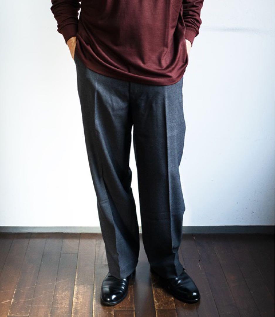 un/unbient/アン/アンビエント ライトウールサージ ワイドプルパンツ