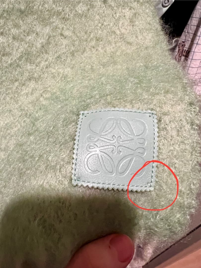 LOEWE グリーン　ターコイズ ミント　マフラー　モヘヤ