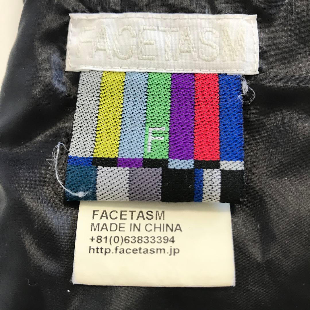 ブランド古着！FACETASM ダウンマフラー 十字架 刺繍 デザイン ブラック