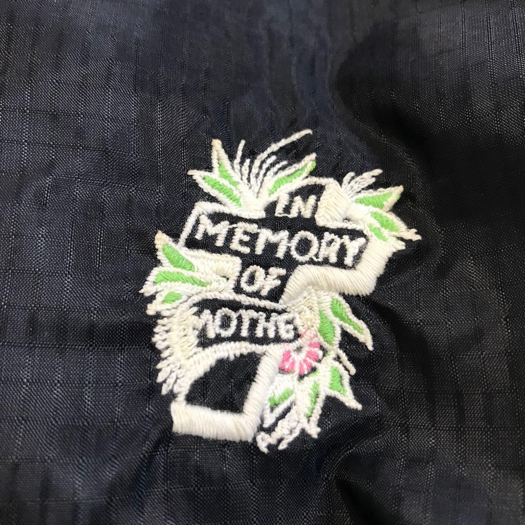 ブランド古着！FACETASM ダウンマフラー 十字架 刺繍 デザイン ブラック