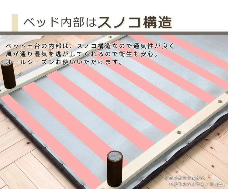 ⑥シングルベッド レクフィビター ボトムベッド ロール式 ブラウン すのこベッド
