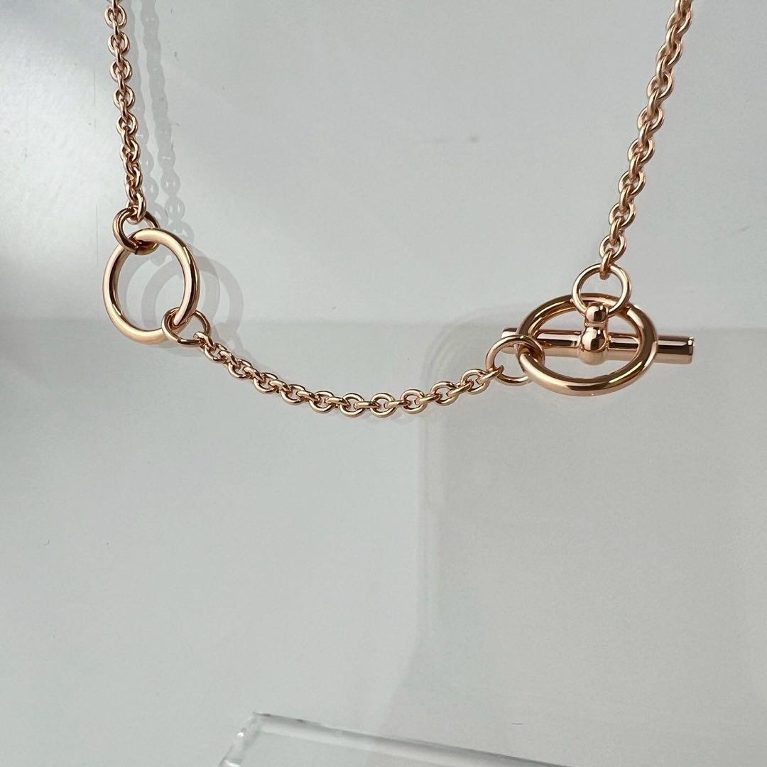 新品 HERMES エルメス ペンダント ミニ マイヨン マロン ローズゴールド