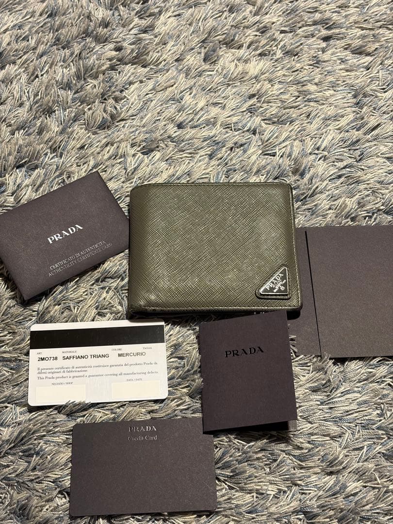 PRADA プラダ 二つ折り財布 2M0738 サフィアーノ ギャラ有