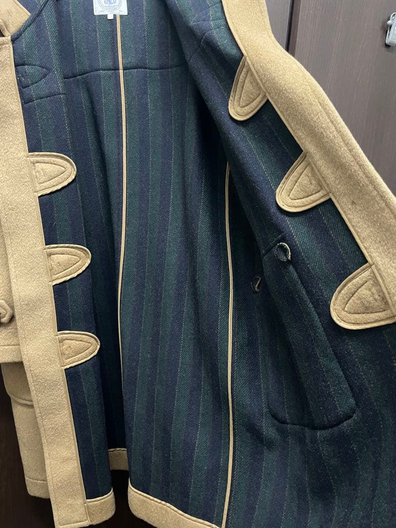 J.PRESS ダッフルコート LL キャメル ウール 裏地ストライプ