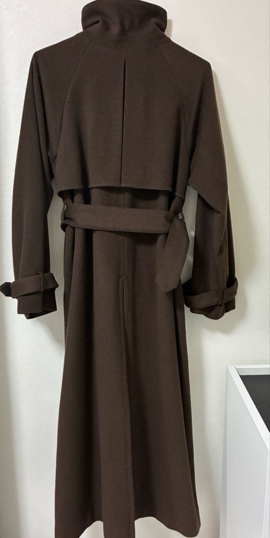 anuans アニュアンスダークブラウン ロングコート ベルト付き