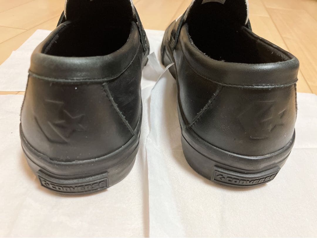 【まいだす】【美品】コンバース　ローファー　白黒　27.5 メンズ