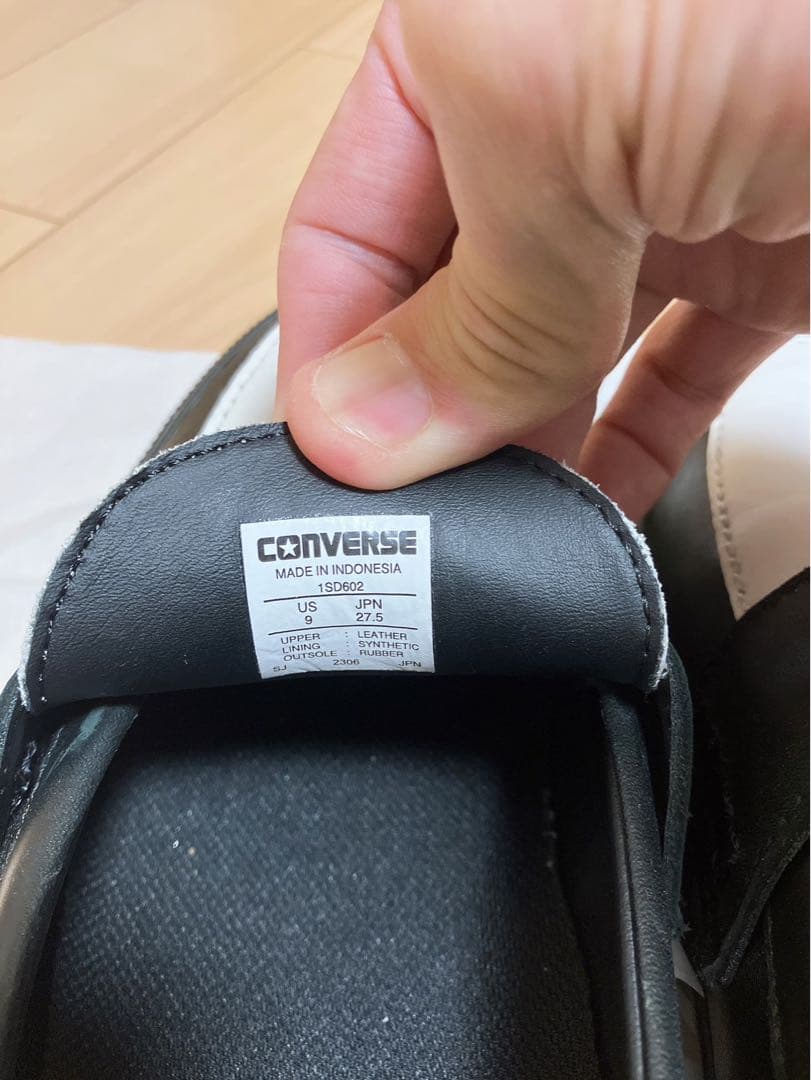 【まいだす】【美品】コンバース　ローファー　白黒　27.5 メンズ