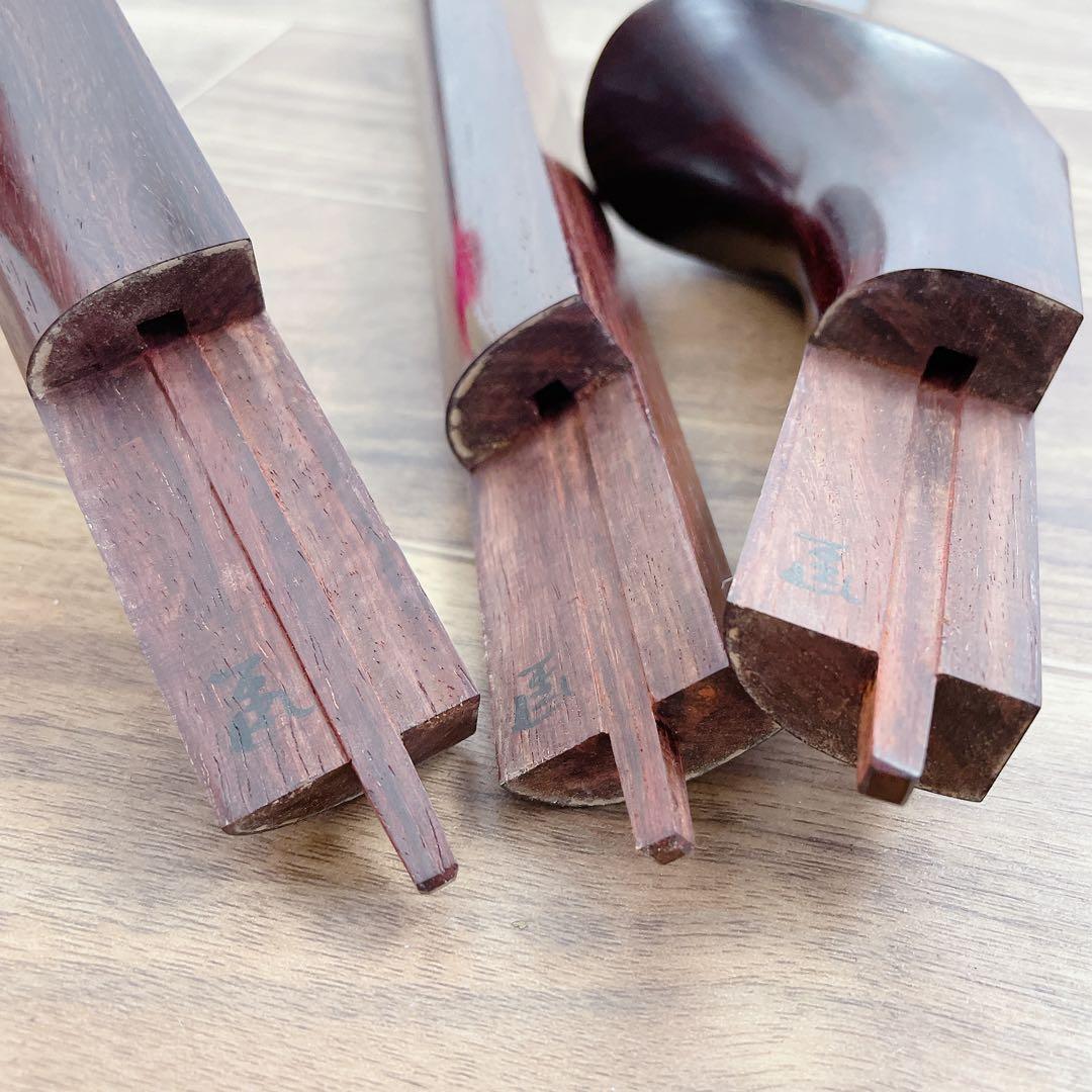 地唄三味線 細棹 一本溝 丸打胴 紅木 和楽器