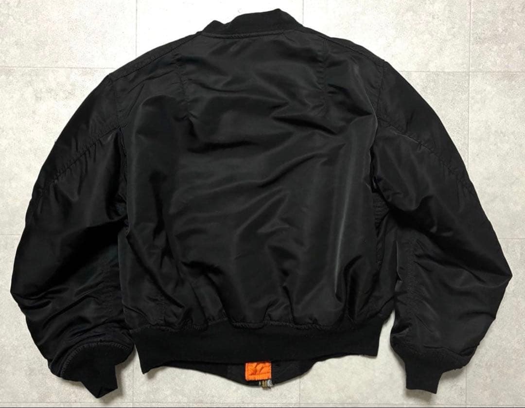 90s ALPHA USA製 MA-1 ブラック フライトジャケット