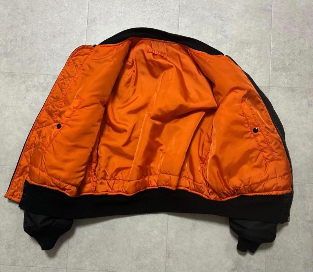 90s ALPHA USA製 MA-1 ブラック フライトジャケット