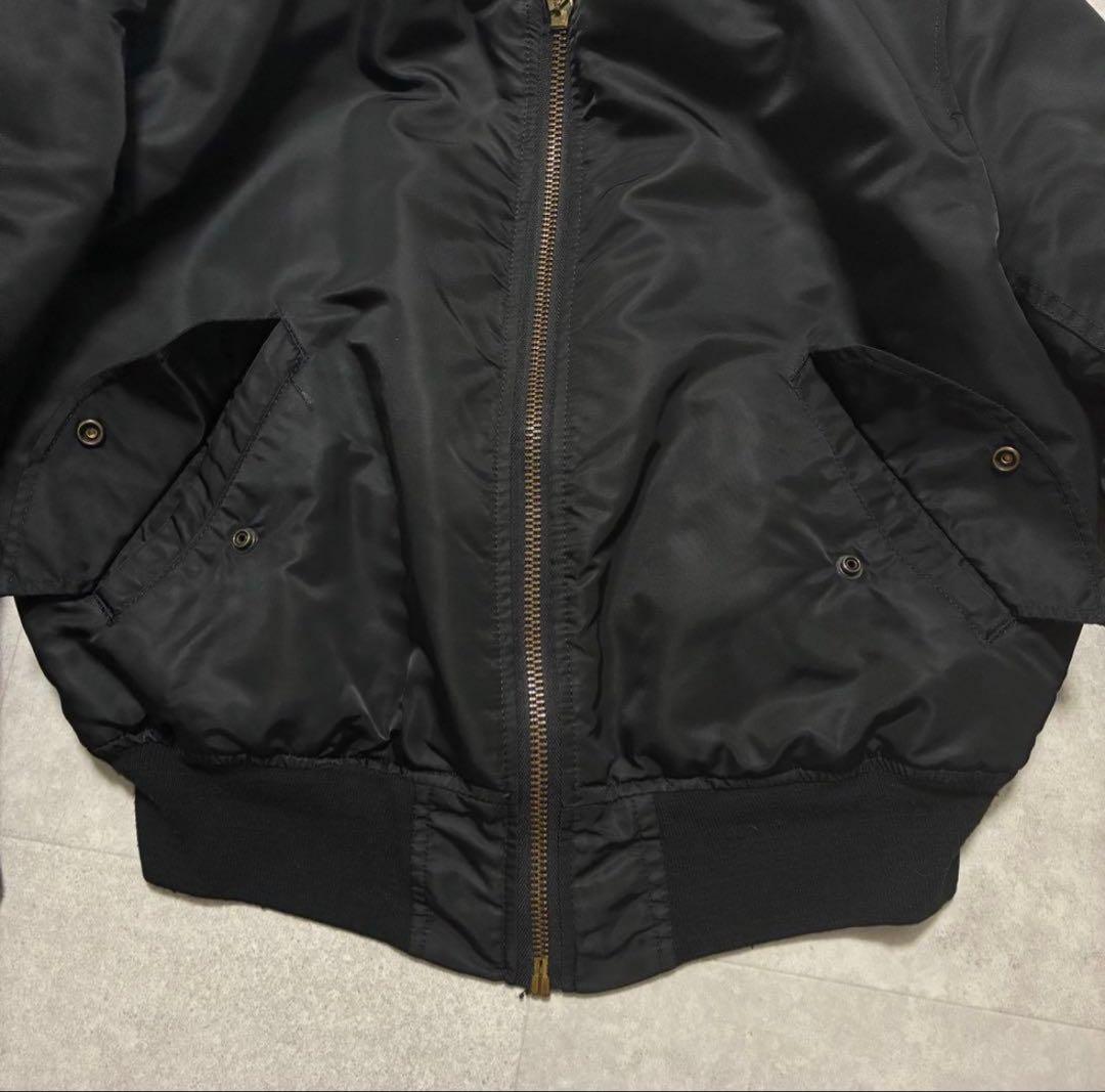 90s ALPHA USA製 MA-1 ブラック フライトジャケット