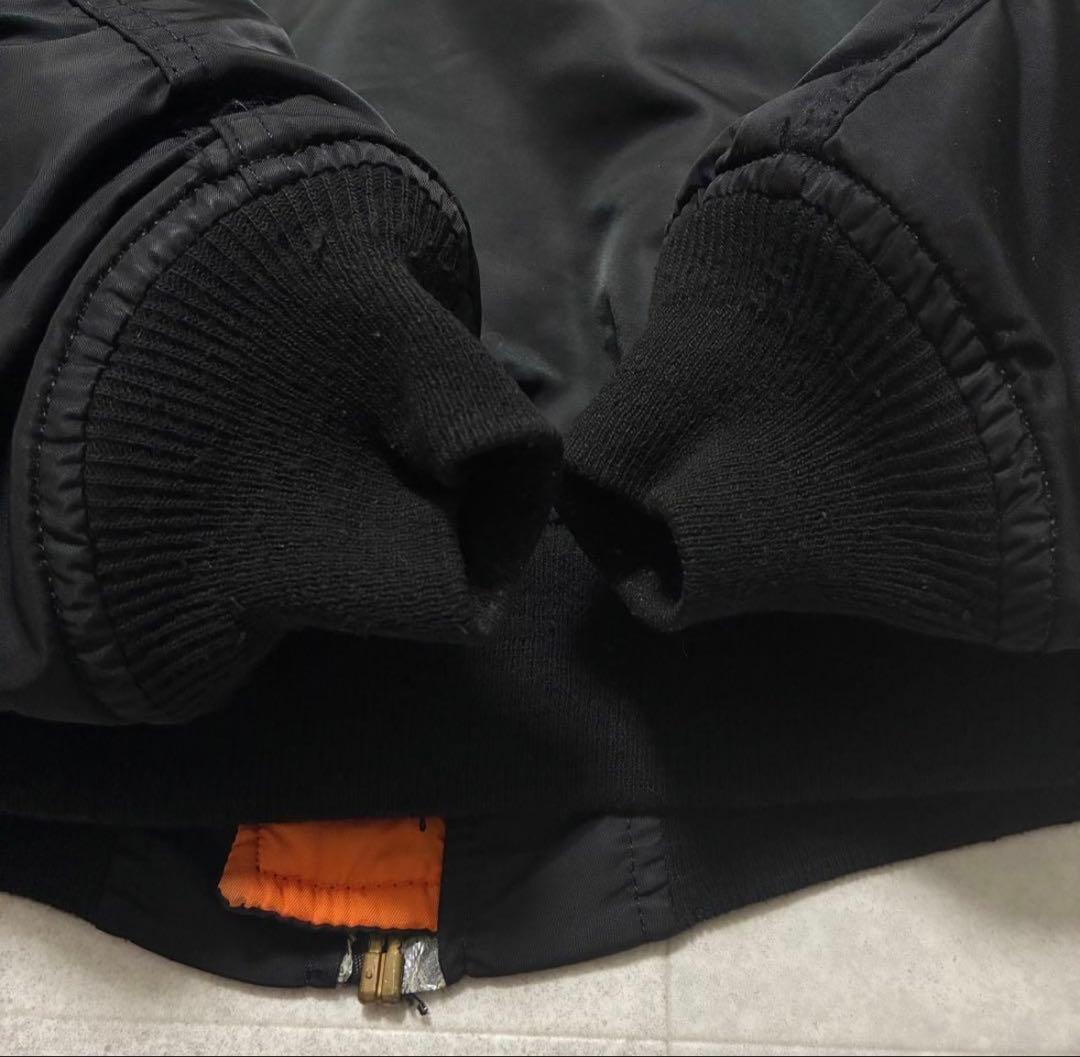 90s ALPHA USA製 MA-1 ブラック フライトジャケット