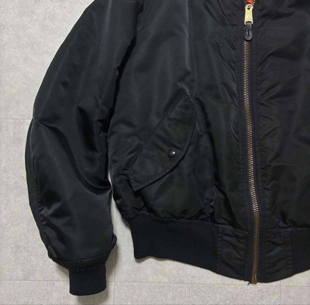 90s ALPHA USA製 MA-1 ブラック フライトジャケット