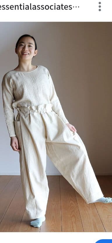 えみおわす ボンタンパンツ 白系 クリーム コーデュロイ