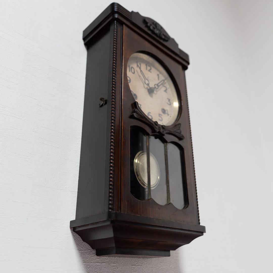 尾張時計　振り子時計　昭和レトロ　オーバーホール済　動作品