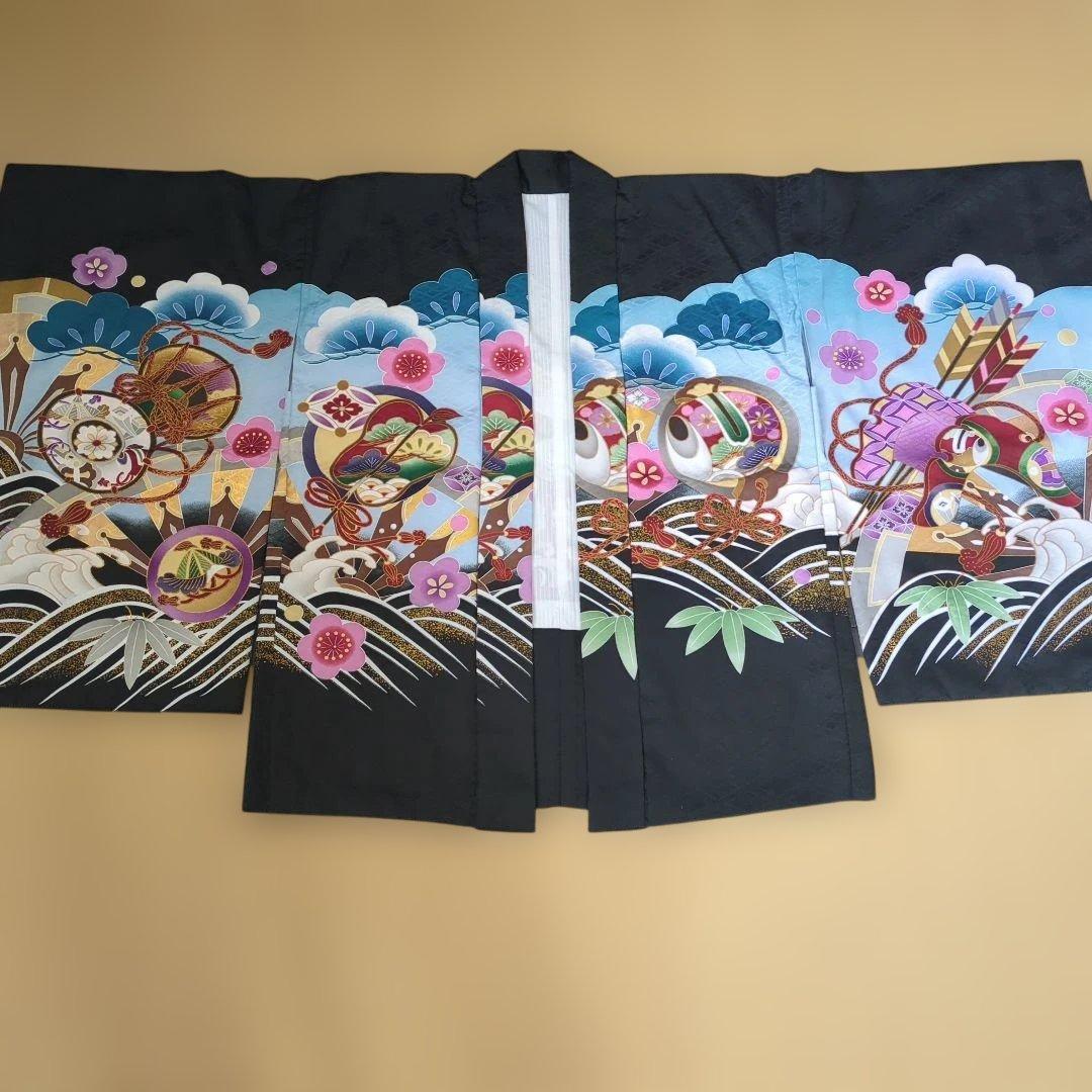 七五三 子供用 着物 鷹 黒 男の子 袴セット