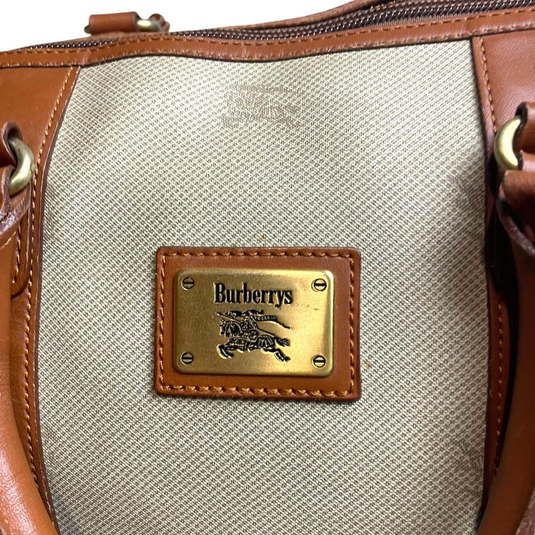 【大容量】Burberrys バーバリー ボストンバッグ ホースロゴ キャンバス