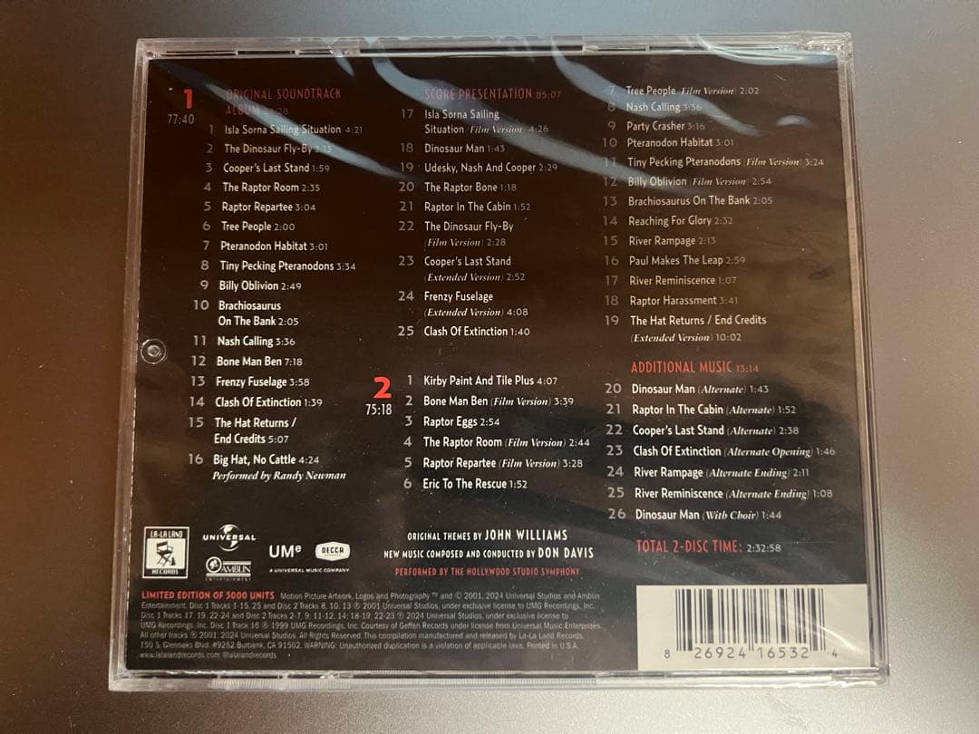 未開封『ジュラシック・パークIII』サウンドトラック