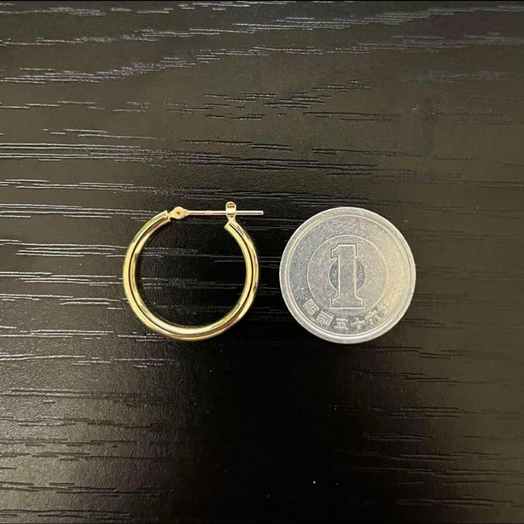 K18 18金 イエローゴールド フープピアス20mm