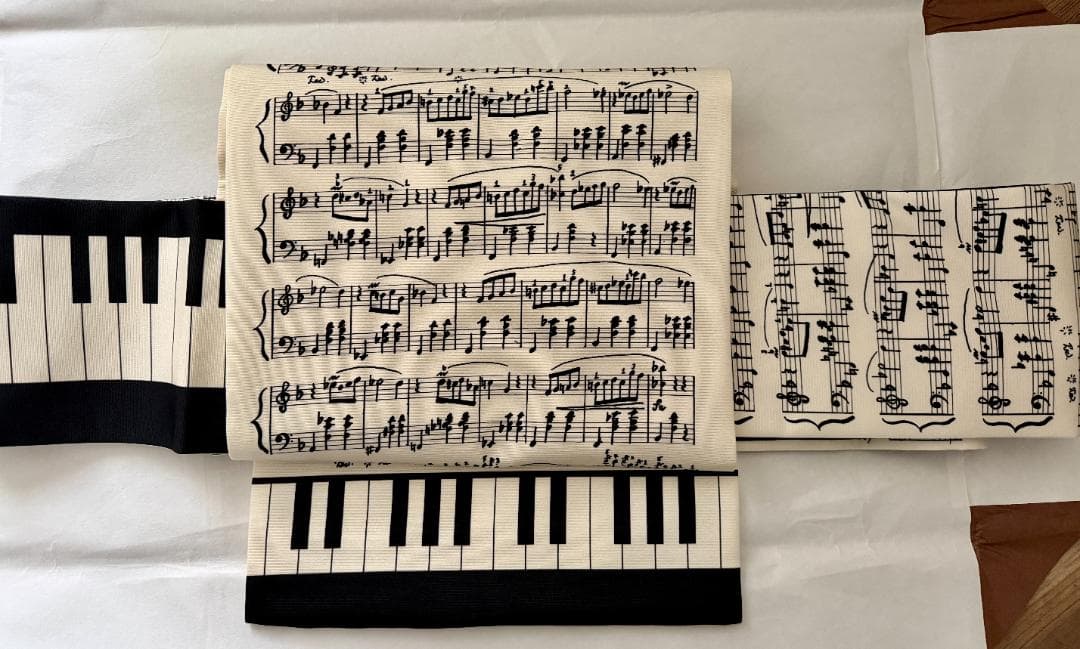 MarMu マーム　名古屋帯　ワルツ楽譜鍵盤