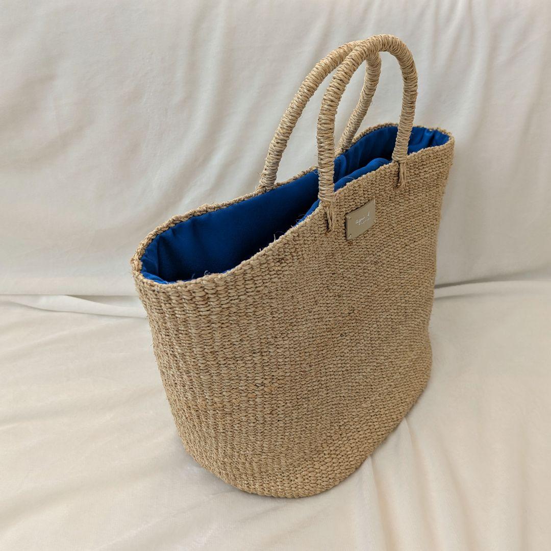 美品　agnès b.VOYAGE　アニエスベー　スカーフ　かごバッグ　天然素材