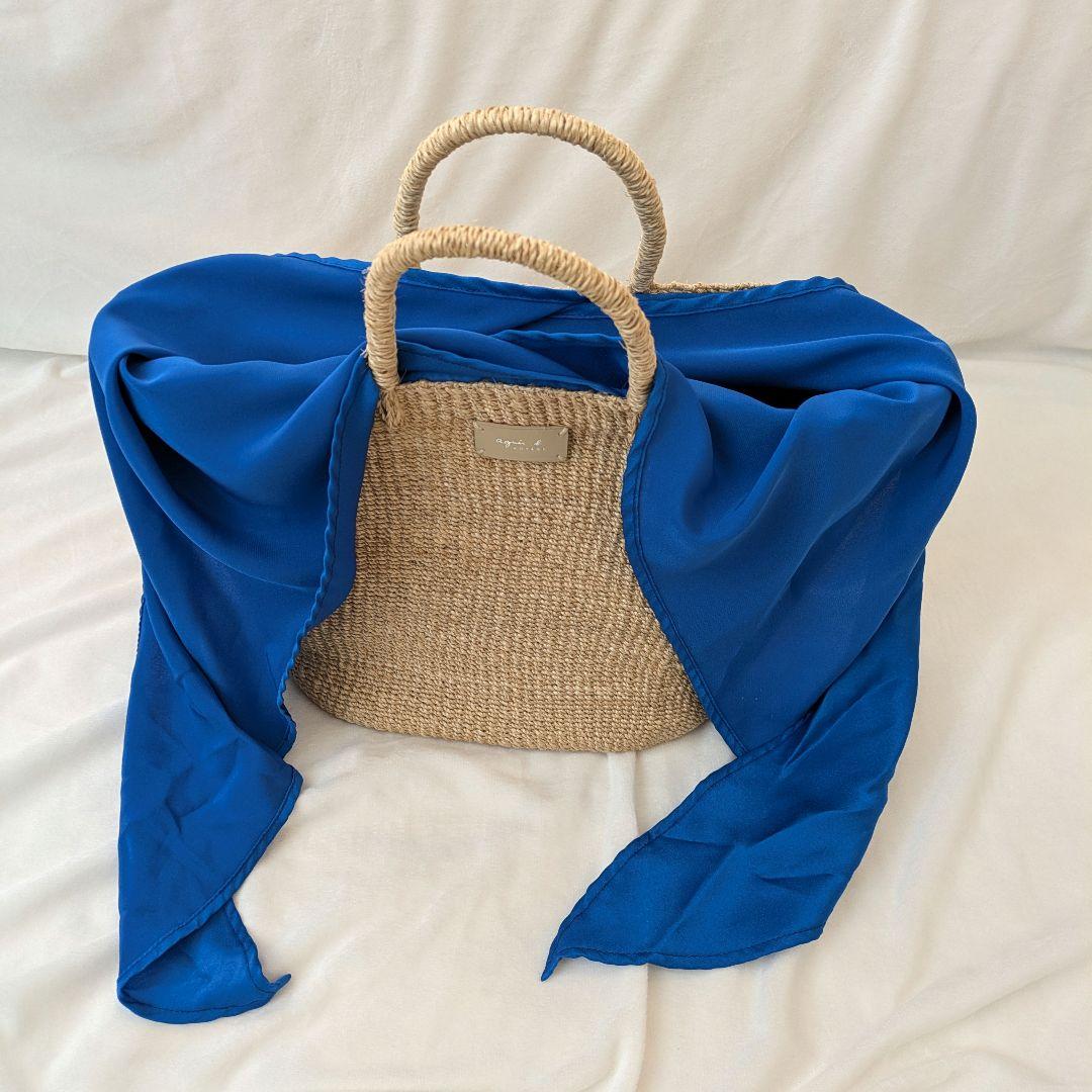 美品　agnès b.VOYAGE　アニエスベー　スカーフ　かごバッグ　天然素材