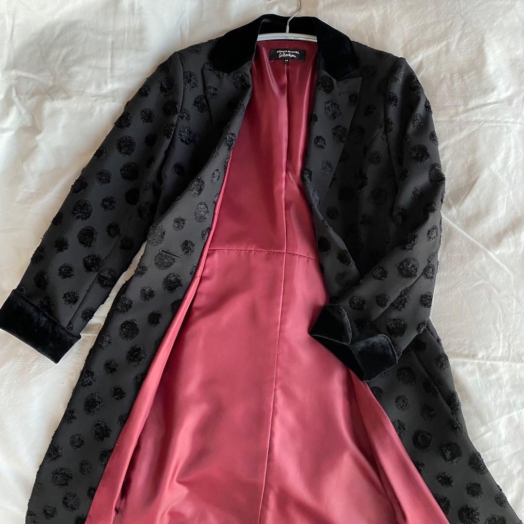 ソニアリキエル♡パーティコートスプリングコート　黒ブラックM 38 ベルベット