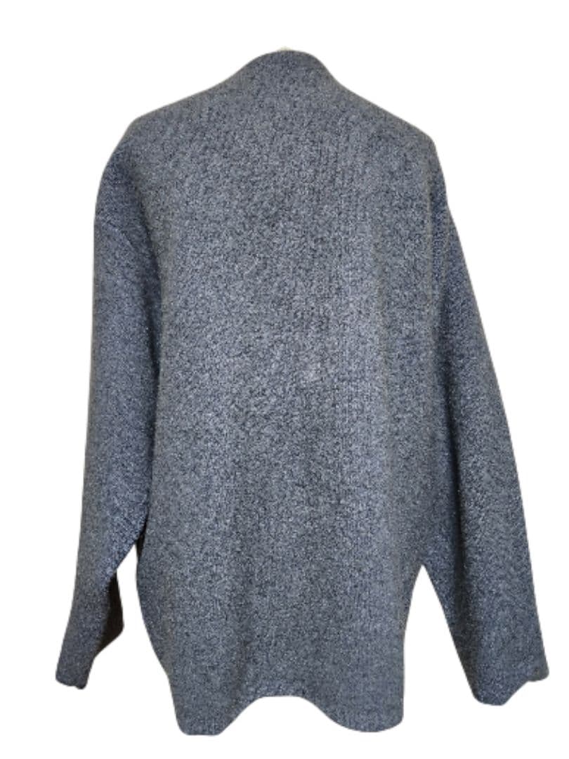 aga アーガ　バイカラーラクーンニットカーディガン ジャケット羊毛入り