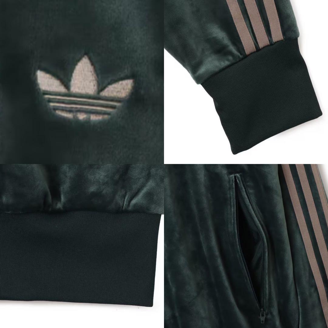 新品M⭐️adidas ファイヤーバード ベロア トラックトップ グリーン