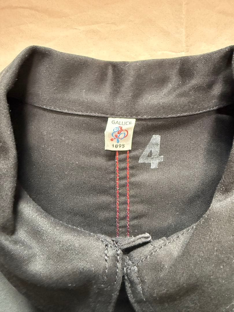 ル・トラヴァイユール・ガリス フレンチモールスキンジャケット　ブラック　サイズ4