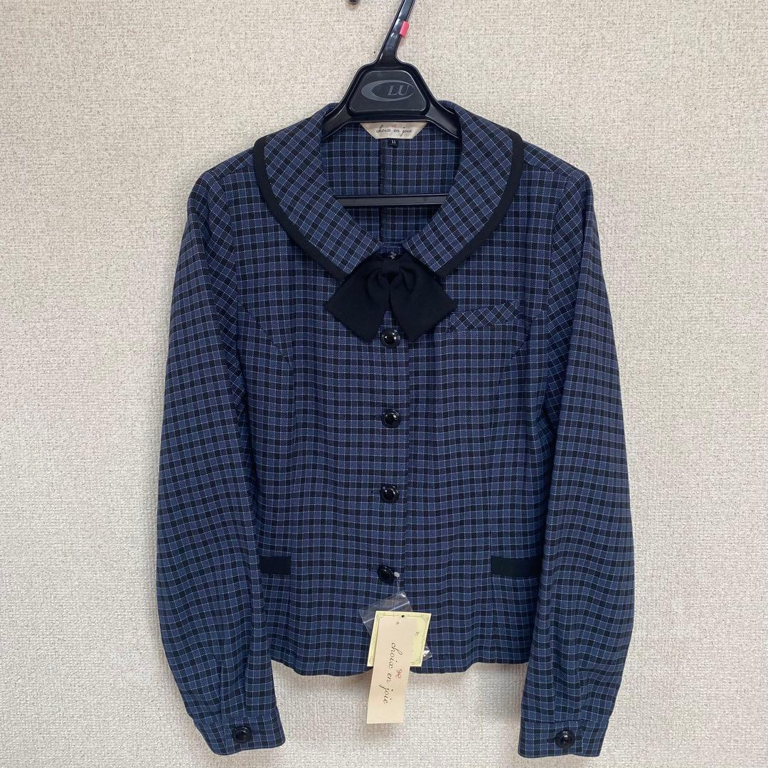 【新品タグ付き】アンジョア 事務服 11号 長袖オーバーブラウス セットアップ