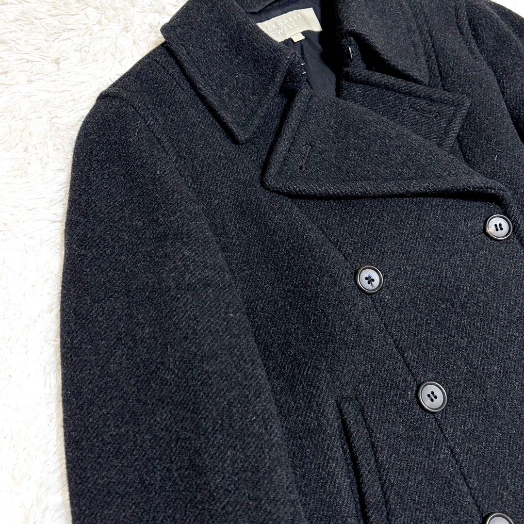 ✨極美品✨ マーガレットハウエル カシミヤ ピーコート 2 ブラック 定番品 黒