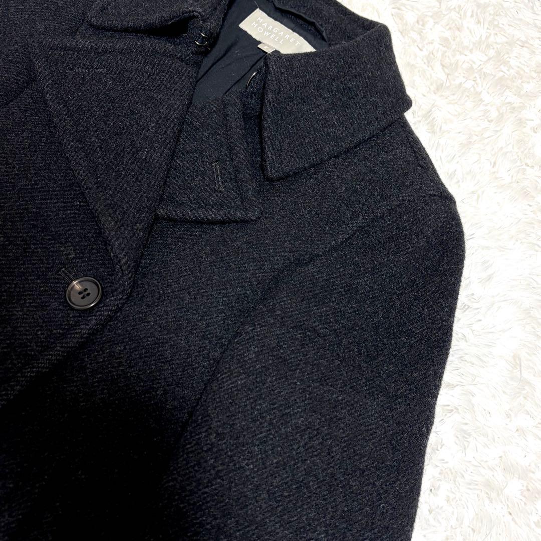 ✨極美品✨ マーガレットハウエル カシミヤ ピーコート 2 ブラック 定番品 黒