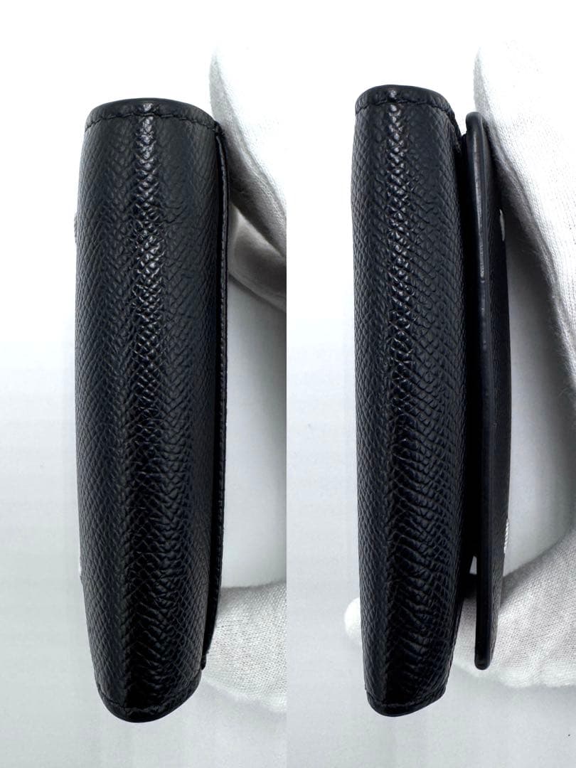 【美品】メゾンマルジェラ 4ステッチ 三つ折り財布 ブラック トライフォールド