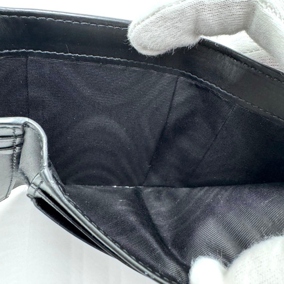 【美品】メゾンマルジェラ 4ステッチ 三つ折り財布 ブラック トライフォールド