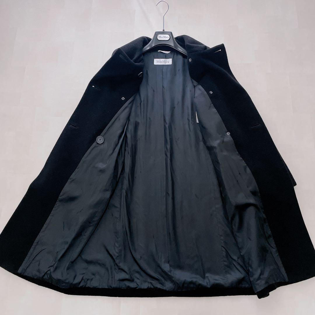 美品✨マックスマーラ 白タグ ダブルブレスト チェスターコート カシミヤ混 38