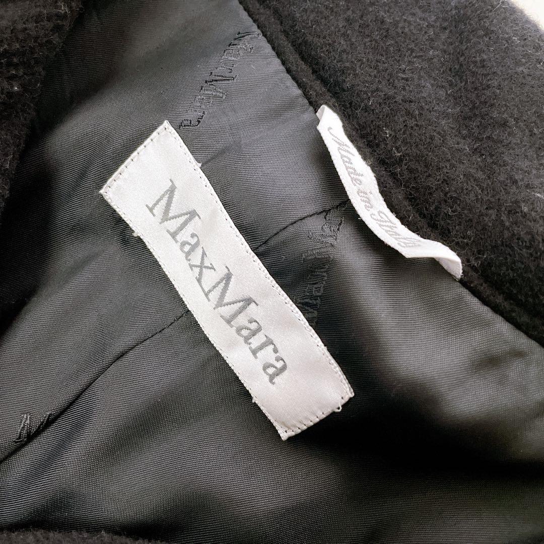 美品✨マックスマーラ 白タグ ダブルブレスト チェスターコート カシミヤ混 38