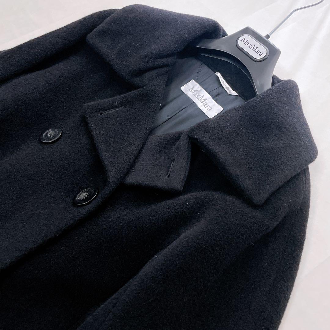 美品✨マックスマーラ 白タグ ダブルブレスト チェスターコート カシミヤ混 38