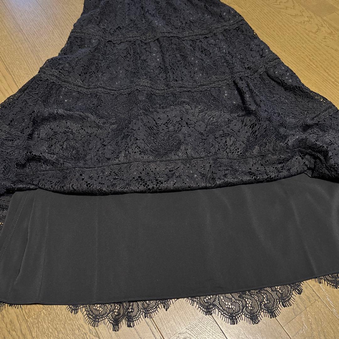 【新品未使用】アリスアンドオリビア総レースワンピース襟ビジュー黒ノースリーブ2