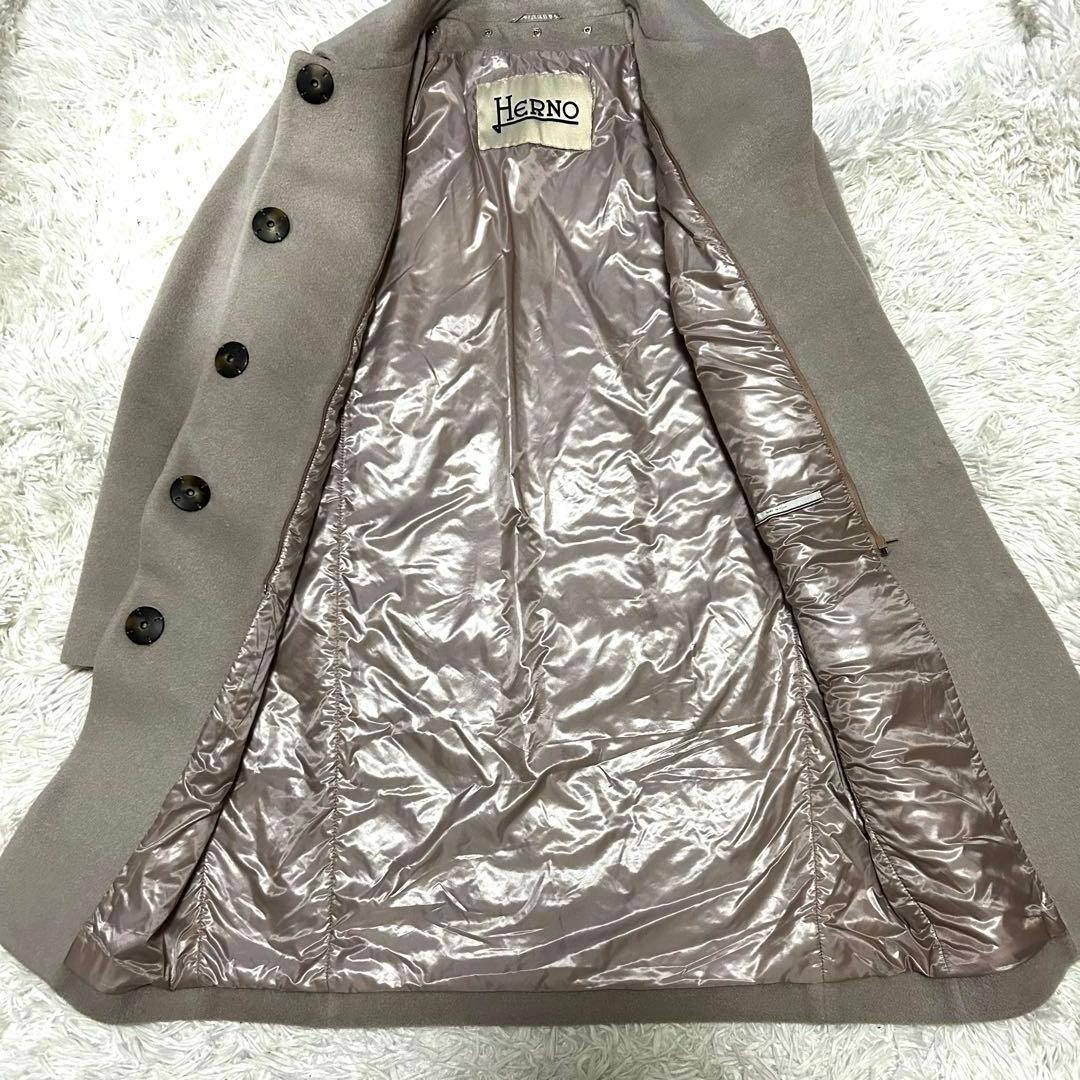 HERNO ヘルノ　ダウン　アンゴラ シルク　ウールコート　襟取外し　2way
