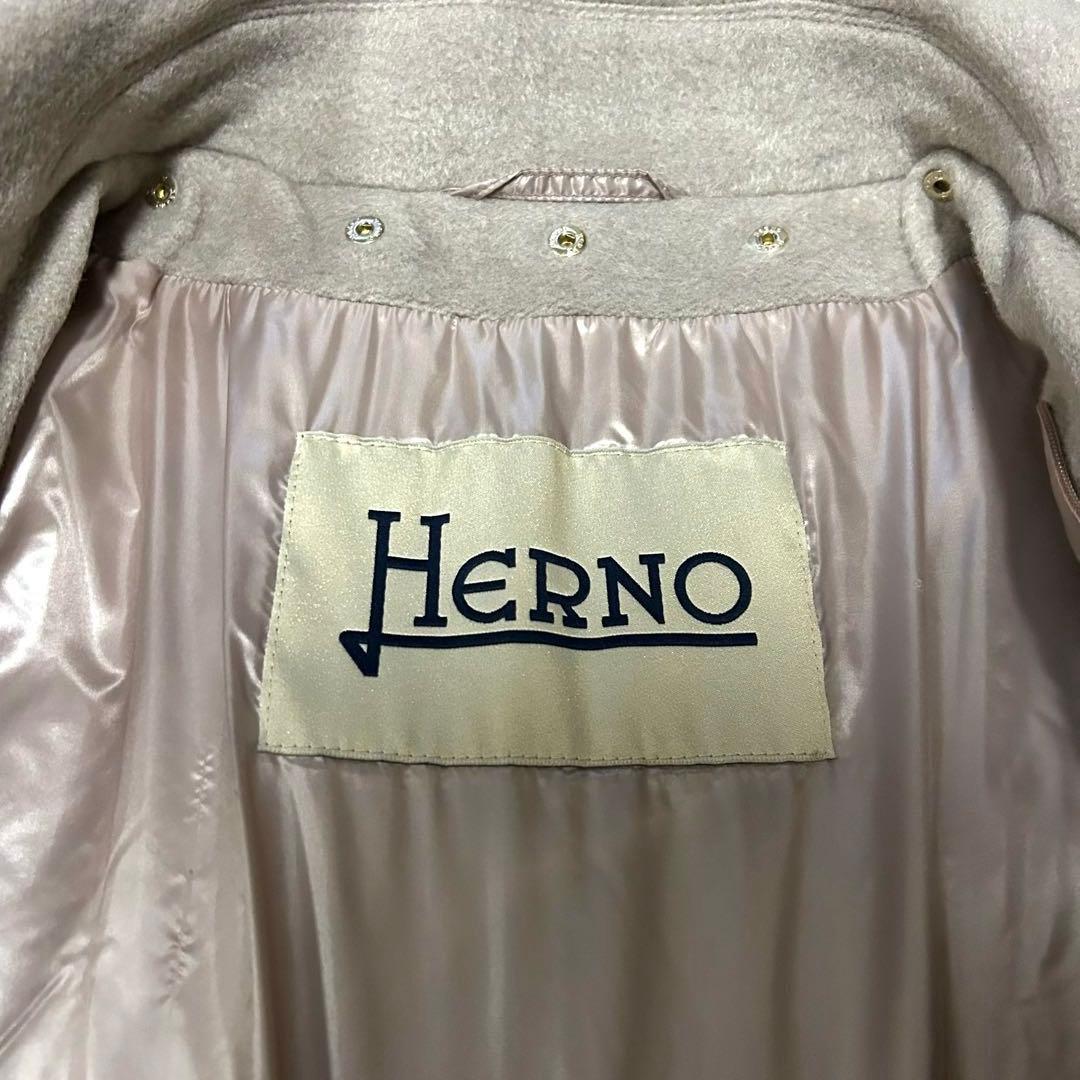 HERNO ヘルノ　ダウン　アンゴラ シルク　ウールコート　襟取外し　2way