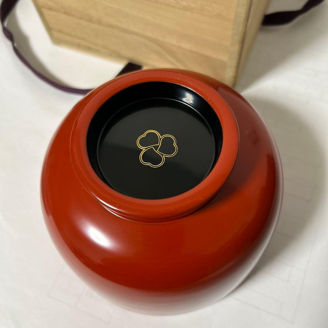 【空飛ぶカエル 輪島塗　粥椀　大向高州堂　塗師　富三