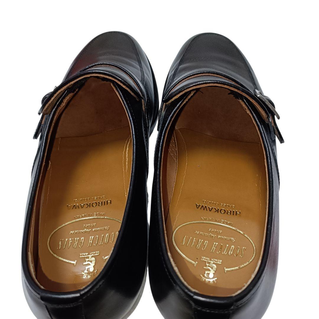 スコッチグレイン　U　モンク　ビジネス　ストラップ　黒　24.5㎝　EEE