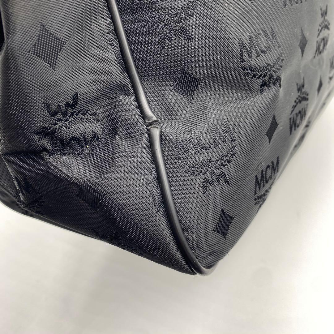 MCM エムシーエム トートバッグ モノグラム ヴィセトス柄 チェーン A4 黒